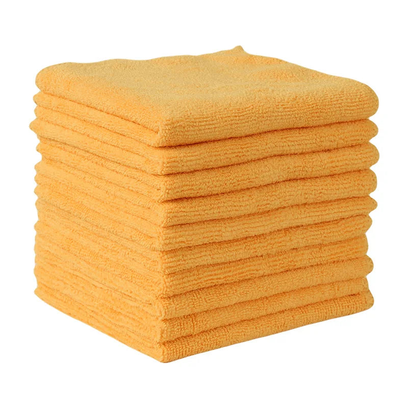 20Pcs Kitchen Wipes Car Clean Towel Solid Color Design Wipes Microfibre Thickened Absorbent Wipes Household Cleaning Cloth Set