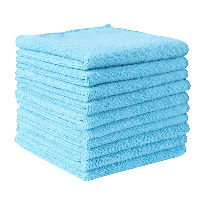 20Pcs Kitchen Wipes Car Clean Towel Solid Color Design Wipes Microfibre Thickened Absorbent Wipes Household Cleaning Cloth Set