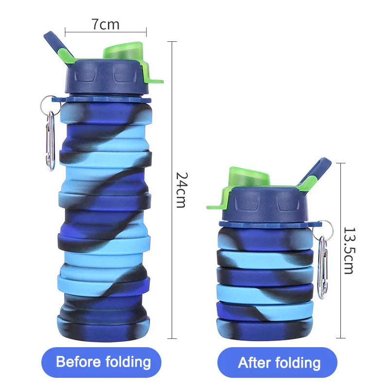 500ml Collapsible Silicone Sports Water Bottle | Travel & Fitness Essential