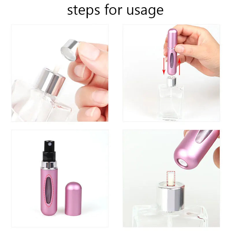 8ml Portable Mini Refillable Perfume Bottle With Spray Scent Pump Empty Cosmetic Containers Atomizer Bottle For Travel Tool