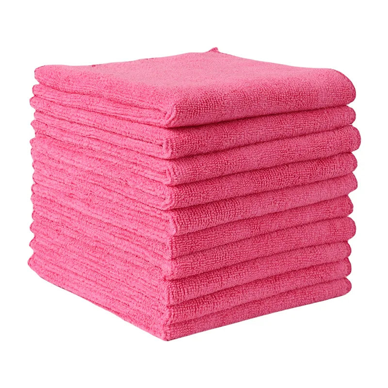 20Pcs Kitchen Wipes Car Clean Towel Solid Color Design Wipes Microfibre Thickened Absorbent Wipes Household Cleaning Cloth Set